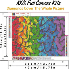 5D Diamond Butterfly & Horse DIY Kit - Adults & Kids - Round Diamonds