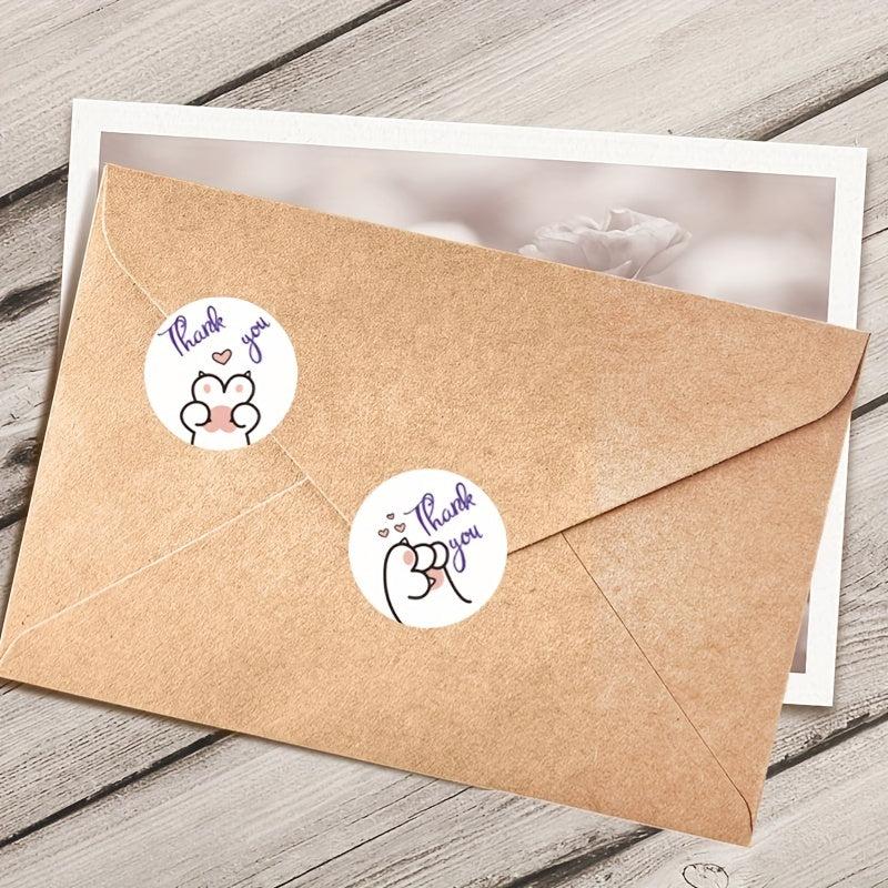 500 Cat Paw Thank You Stickers Personality Literary Labels Sealing Stickers