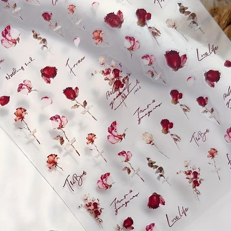Elegant Rose Nail Stickers for Stunning Manicures