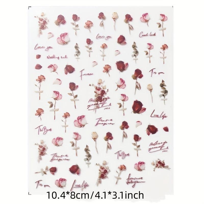 Elegant Rose Nail Stickers for Stunning Manicures