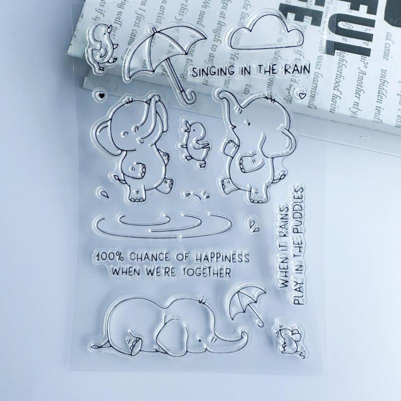 Cartoon Transparent Stamp Reusable Stationery for Card Making DIY Scrapbooking
