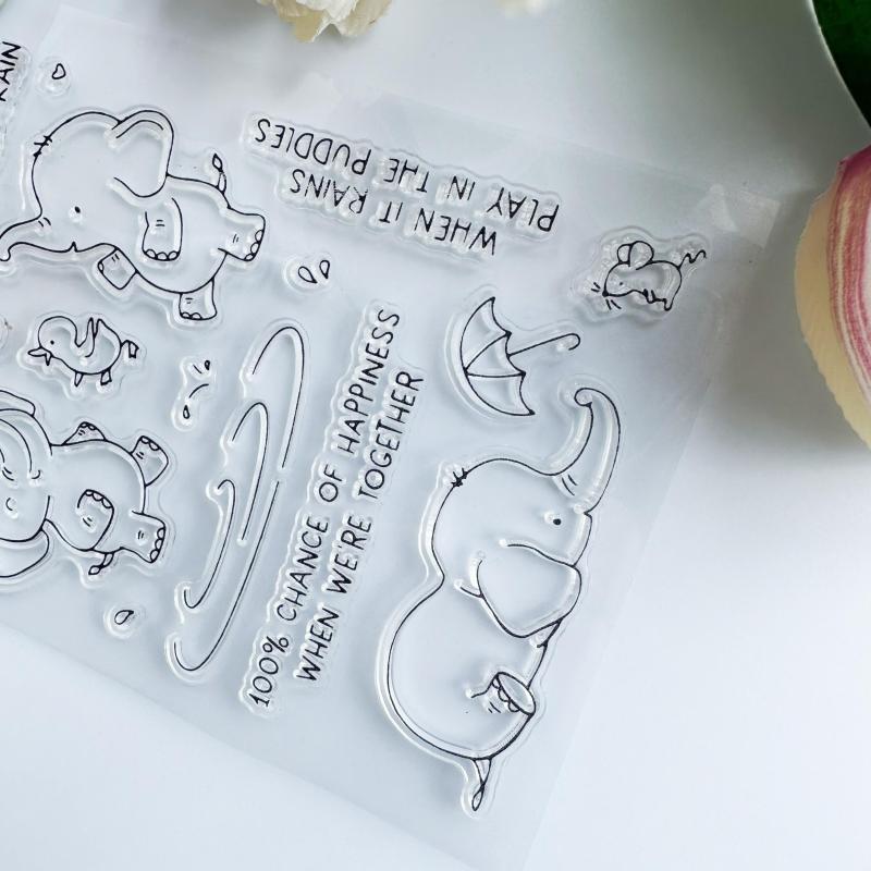 Cartoon Transparent Stamp Reusable Stationery for Card Making DIY Scrapbooking