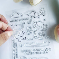 Cartoon Transparent Stamp Reusable Stationery for Card Making DIY Scrapbooking