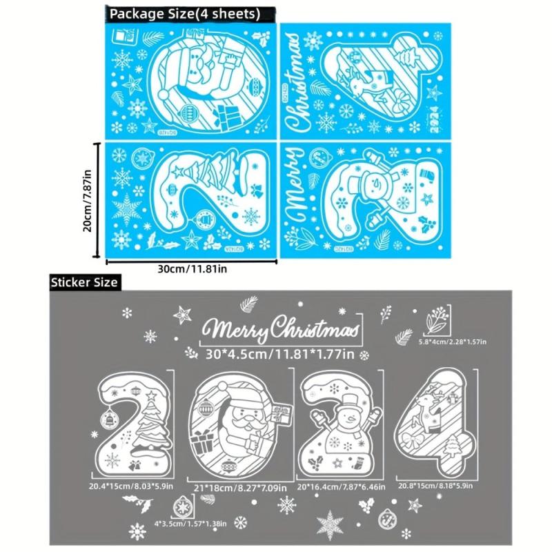 Christmas Reindeer Window Static Stickers Dreamy Window Decoration