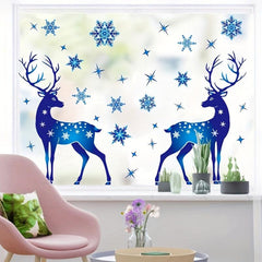 Christmas Reindeer Window Static Stickers Dreamy Window Decoration