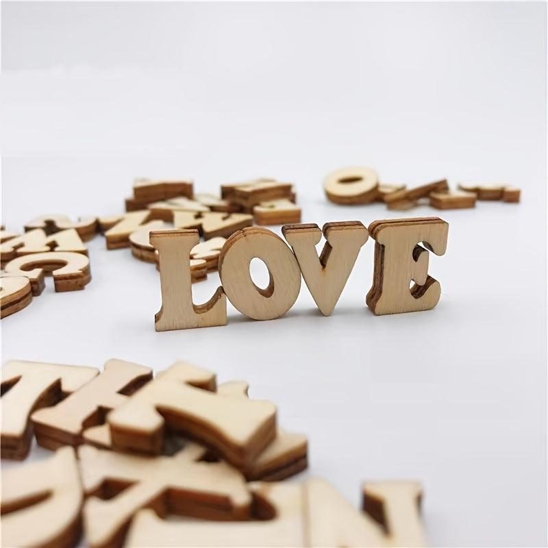 100pcs 15mm Wooden Alphabet Letters DIY Crafting Decoration Teaching Wood Pieces