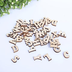 100pcs 15mm Wooden Alphabet Letters DIY Crafting Decoration Teaching Wood Pieces