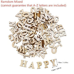 100pcs 15mm Wooden Alphabet Letters DIY Crafting Decoration Teaching Wood Pieces