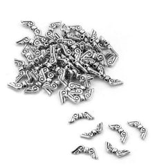 50pcs Antique Silver Bronze Charms Angel Fairy Wings Jewelry Crafting