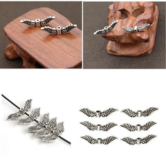 50pcs Antique Silver Bronze Charms Angel Fairy Wings Jewelry Crafting