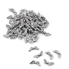 50pcs Antique Silver Bronze Charms Angel Fairy Wings Jewelry Crafting