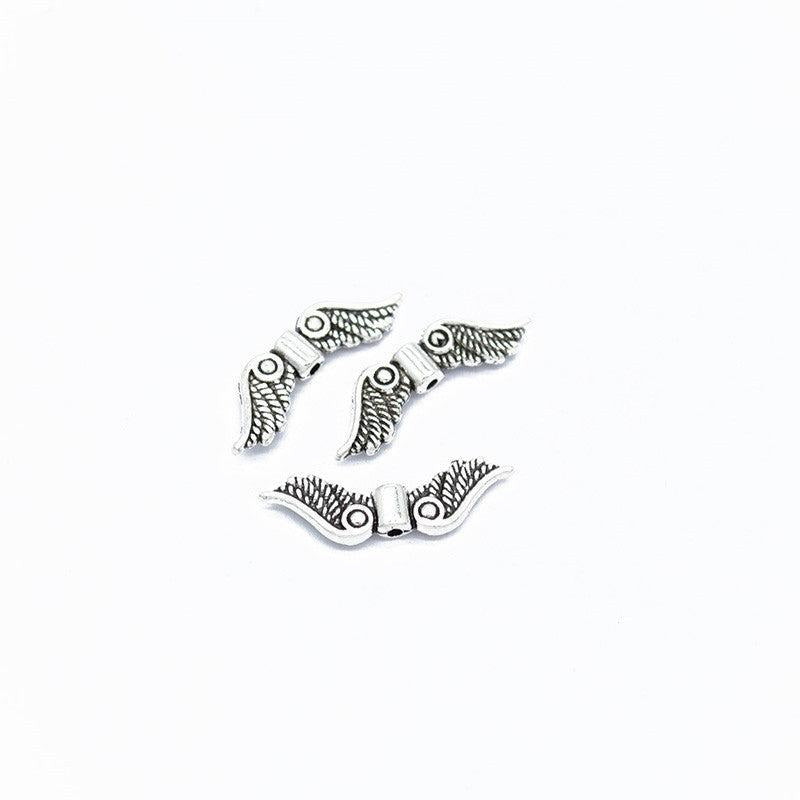 50pcs Antique Silver Bronze Charms Angel Fairy Wings Jewelry Crafting