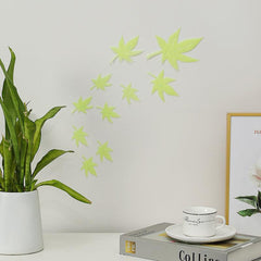 10pcs Noctilucent Maple Leaf Wall Stickers - Glow in the Dark Decor