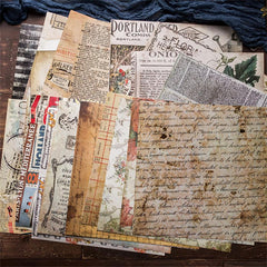 20 Sheets Retro Material Paper Stickers for Kids DIY Crafts