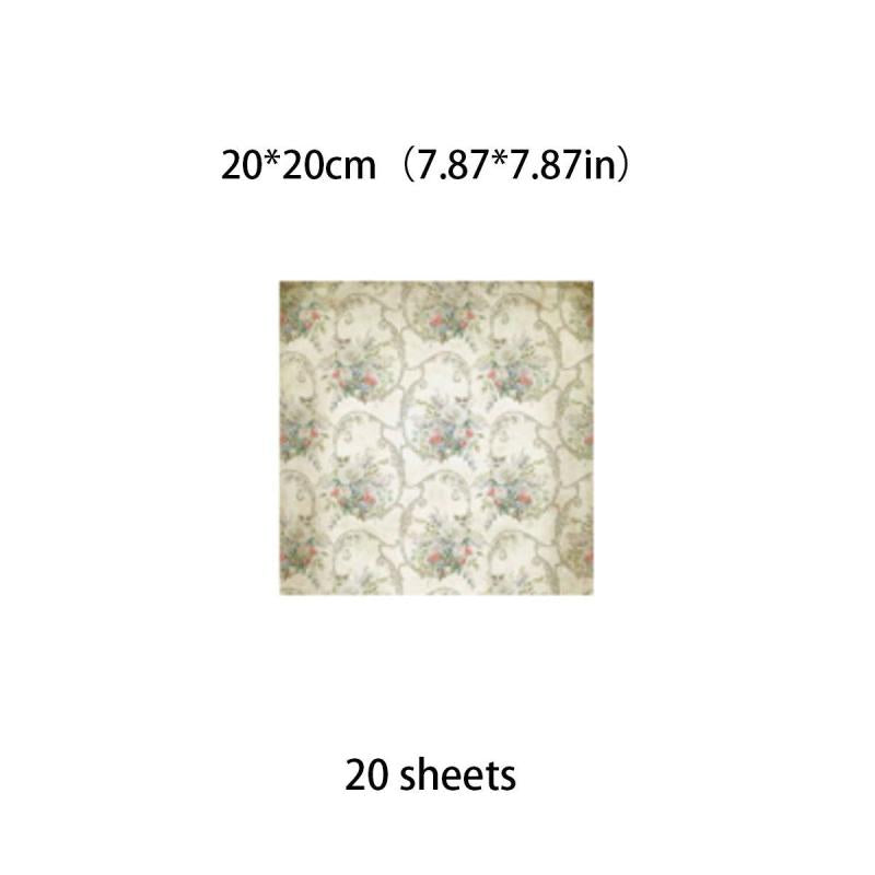 20 Sheets Retro Material Paper Stickers for Kids DIY Crafts