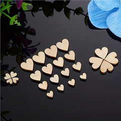 200pcs DIY Laser Cut Wood Heart Peach Wood Patches