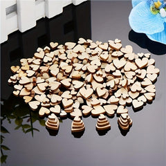 200pcs DIY Laser Cut Wood Heart Peach Wood Patches