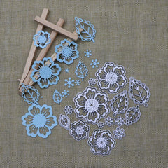 Metal Spring Summer Flower Cutting Dies Symmetry Pattern Floral 4 Leaf Die Cuts