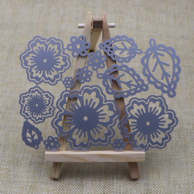 Metal Spring Summer Flower Cutting Dies Symmetry Pattern Floral 4 Leaf Die Cuts