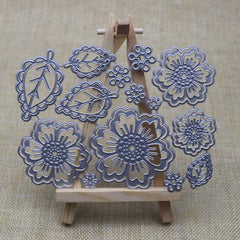 Metal Spring Summer Flower Cutting Dies Symmetry Pattern Floral 4 Leaf Die Cuts