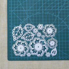 Metal Spring Summer Flower Cutting Dies Symmetry Pattern Floral 4 Leaf Die Cuts