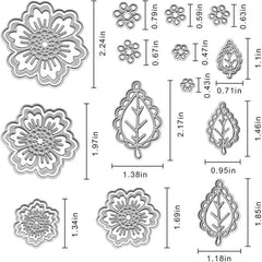 Metal Spring Summer Flower Cutting Dies Symmetry Pattern Floral 4 Leaf Die Cuts