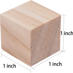 12Pc Unfinished Wooden Cubes for DIY Crafts