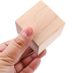 12Pc Unfinished Wooden Cubes for DIY Crafts