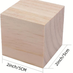 12Pc Unfinished Wooden Cubes for DIY Crafts