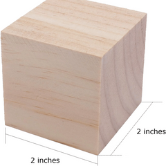 12Pc Unfinished Wooden Cubes for DIY Crafts