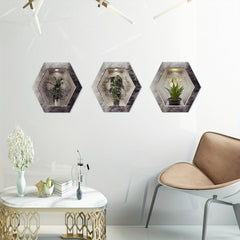 Hexagonal Plant Wall Stickers Set