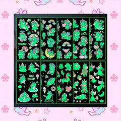 Cartoon Luminous Unicorn Tattoo Stickers 5 Pcs Pack
