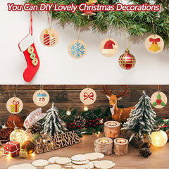50pcs Unfinished Wood Circles for DIY Crafts & Christmas Decorations