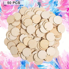 50pcs Unfinished Wood Circles for DIY Crafts & Christmas Decorations