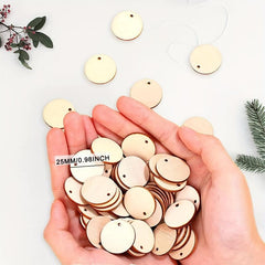 50pcs Unfinished Wood Circles for DIY Crafts & Christmas Decorations