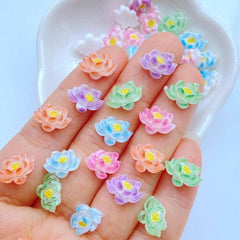 10pcs Resin Lotus Flat Back Phone Deco Parts - Hair Bows Accessories