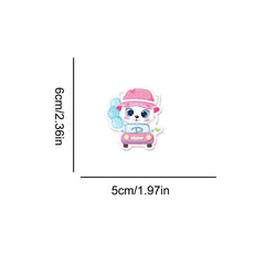 50 Adorable Cartoon Animals Stickers for Education & Fun