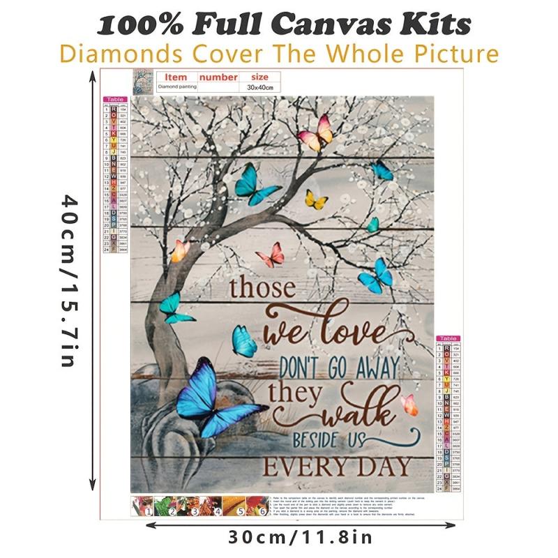 5D Diamond Painting Set - Butterfly Big Tree Family Wall Decoration