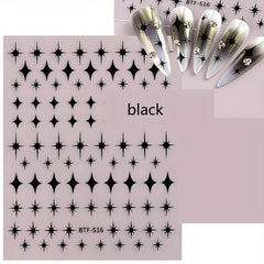 Nail Art Stickers American Four pointed Star Flat Nail Back Glue Stickers