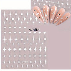 Nail Art Stickers American Four pointed Star Flat Nail Back Glue Stickers