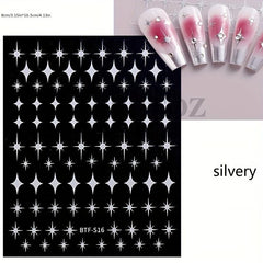 Nail Art Stickers American Four pointed Star Flat Nail Back Glue Stickers