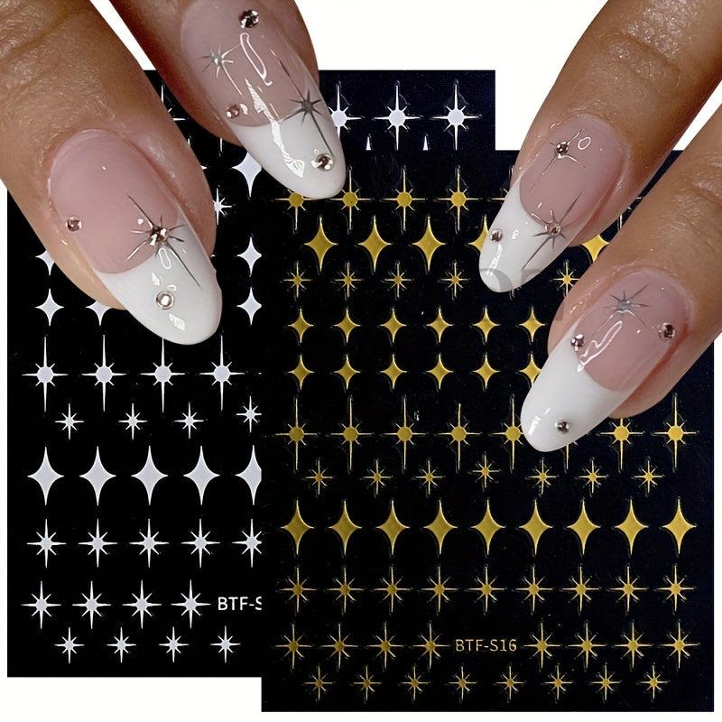 Nail Art Stickers American Four pointed Star Flat Nail Back Glue Stickers