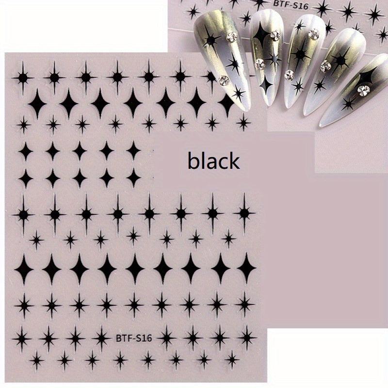 Nail Art Stickers American Four pointed Star Flat Nail Back Glue Stickers