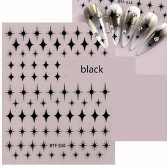 Nail Art Stickers American Four pointed Star Flat Nail Back Glue Stickers