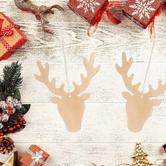 10pcs Unfinished Wooden Slices Animal Decor Wall Hanging Deer Crafts Xmas