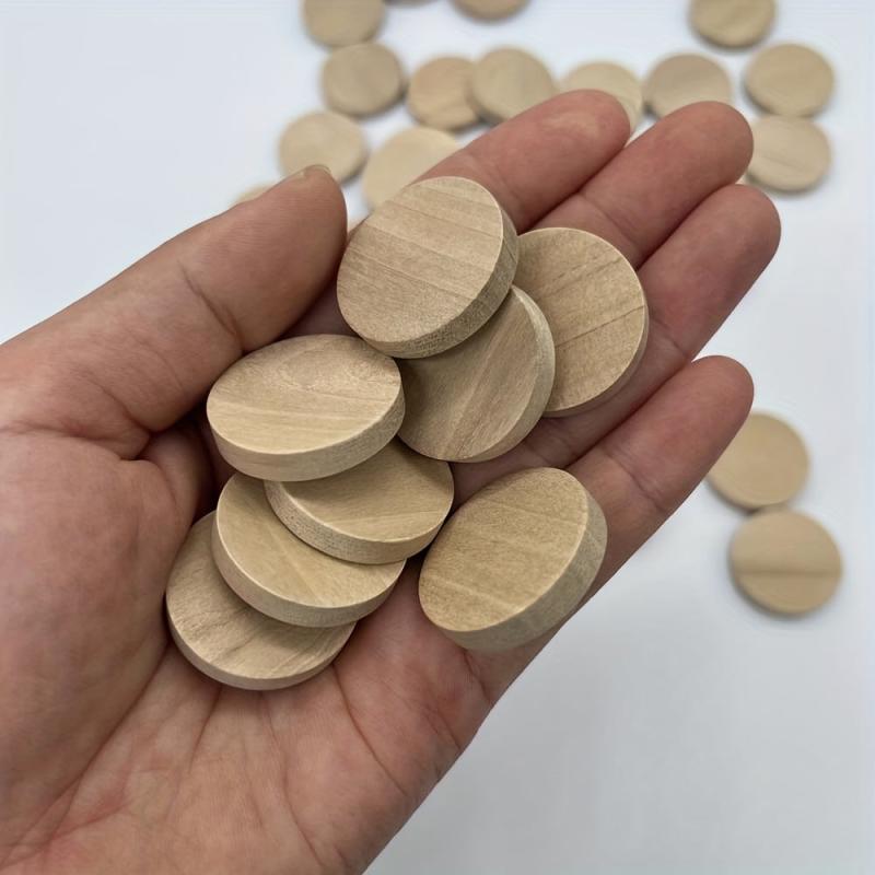 50 Natural Wood Slices Unfinished Round Wood Coins for Crafts & Projects