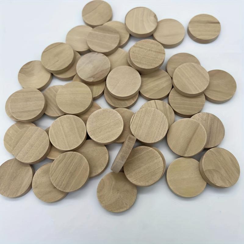 50 Natural Wood Slices Unfinished Round Wood Coins for Crafts & Projects