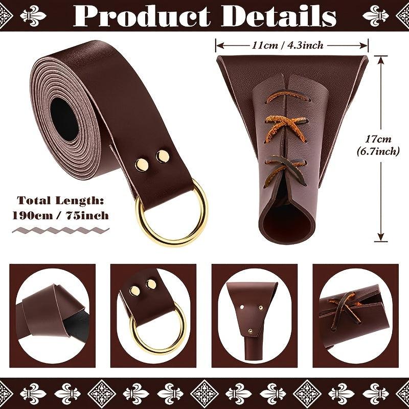 Halloween Vikings Leather Sword Dagger PU Leather Sword Belt Renaissance Belt
