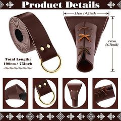 Halloween Vikings Leather Sword Dagger PU Leather Sword Belt Renaissance Belt