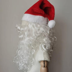 3pcs Christmas Cosplay Santa Claus Wig Beard Hat Set